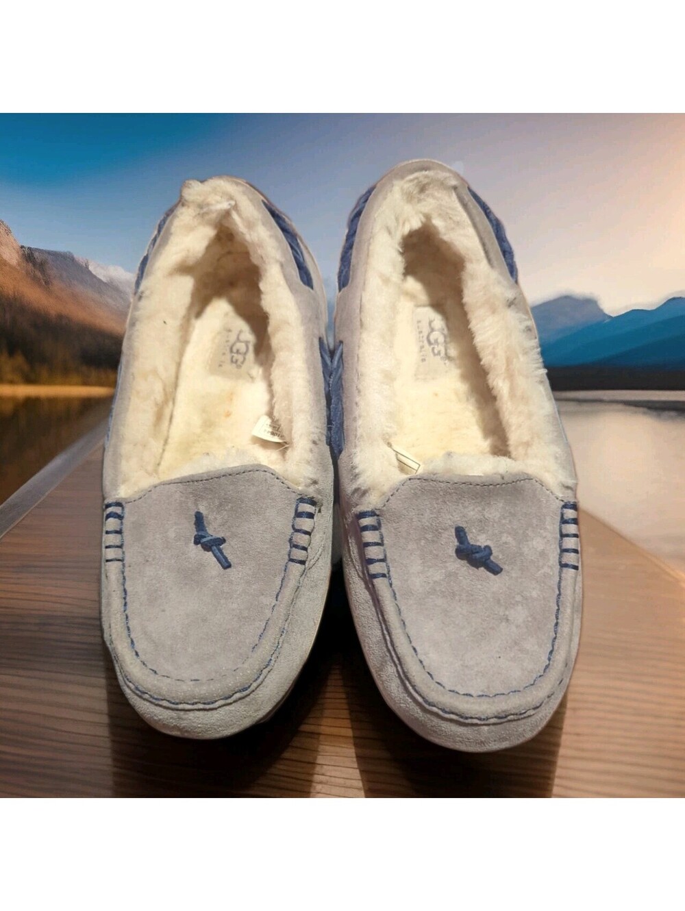 UGG Australia Moccasins Shoes Tate Flats Slippers Shearling Womans 8 Mens 7 39
